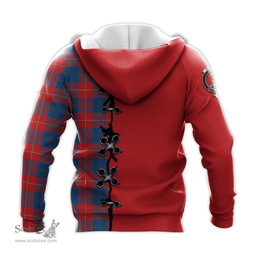 Scottish Galloway Red Clan Tartan Hoodie - Lion Rampant And Celtic Thistle Style Scottish Plaid Tartan Plaid