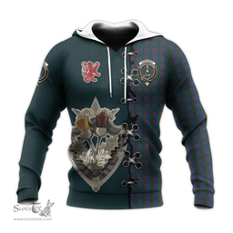 Scottish Ferguson Clan Tartan Hoodie - Lion Rampant And Celtic Thistle Style Scottish Plaid Tartan Plaid