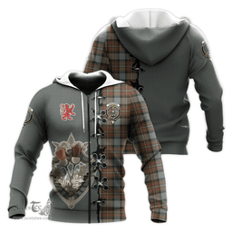 Scottish Ferguson Weathered Clan Tartan Hoodie - Lion Rampant And Celtic Thistle Style Scottish Plaid Tartan Plaid