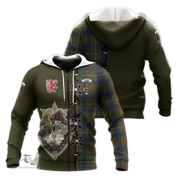 Scottish Fraser Hunting Clan Tartan Hoodie - Lion Rampant And Celtic Thistle Style Scottish Plaid Tartan Plaid