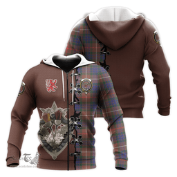 Scottish Fraser Hunting Modern Clan Tartan Hoodie - Lion Rampant And Celtic Thistle Style Scottish Plaid Tartan Plaid