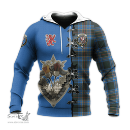 Scottish Cockburn Modern Clan Tartan Hoodie - Lion Rampant And Celtic Thistle Style Scottish Plaid Tartan Plaid