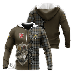 Scottish Campbell Argyll Weathered Clan Tartan Hoodie - Lion Rampant And Celtic Thistle Style Scottish Plaid Tartan Plaid