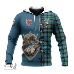 Scottish Galbraith Ancient Clan Tartan Hoodie - Lion Rampant And Celtic Thistle Style Scottish Plaid Tartan Plaid