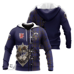 Scottish Elliot Clan Tartan Hoodie - Lion Rampant And Celtic Thistle Style Scottish Plaid Tartan Plaid