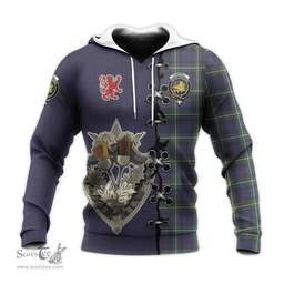 Scottish Campbell Argyll Modern Clan Tartan Hoodie - Lion Rampant And Celtic Thistle Style Scottish Plaid Tartan Plaid