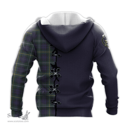 Scottish Campbell Argyll Modern Clan Tartan Hoodie - Lion Rampant And Celtic Thistle Style Scottish Plaid Tartan Plaid