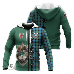 Scottish Campbell of Cawdor Ancient Clan Tartan Hoodie - Lion Rampant And Celtic Thistle Style Scottish Plaid Tartan Plaid
