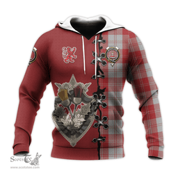 Scottish Erskine Red Clan Tartan Hoodie - Lion Rampant And Celtic Thistle Style Scottish Plaid Tartan Plaid