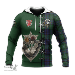 Scottish Campbell of Cawdor Clan Tartan Hoodie - Lion Rampant And Celtic Thistle Style Scottish Plaid Tartan Plaid