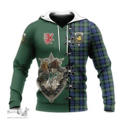Scottish Campbell Argyll Ancient Clan Tartan Hoodie - Lion Rampant And Celtic Thistle Style Scottish Plaid Tartan Plaid