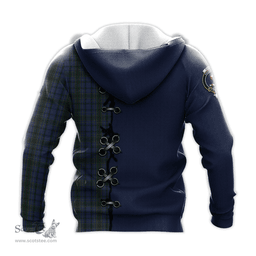 Scottish Cockburn Blue Clan Tartan Hoodie - Lion Rampant And Celtic Thistle Style Scottish Plaid Tartan Plaid