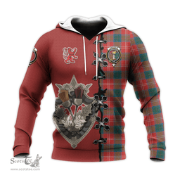 Scottish Chisholm Ancient Clan Tartan Hoodie - Lion Rampant And Celtic Thistle Style Scottish Plaid Tartan Plaid