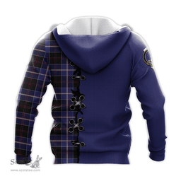 Scottish Dunlop Modern Clan Tartan Hoodie - Lion Rampant And Celtic Thistle Style Scottish Plaid Tartan Plaid