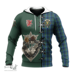 Scottish Falconer Clan Tartan Hoodie - Lion Rampant And Celtic Thistle Style Scottish Plaid Tartan Plaid