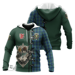 Scottish Falconer Clan Tartan Hoodie - Lion Rampant And Celtic Thistle Style Scottish Plaid Tartan Plaid