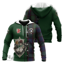 Scottish Cunningham Hunting Clan Tartan Hoodie - Lion Rampant And Celtic Thistle Style Scottish Plaid Tartan Plaid