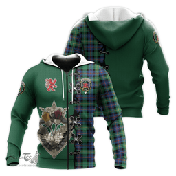 Scottish Farquharson Ancient Clan Tartan Hoodie - Lion Rampant And Celtic Thistle Style Scottish Plaid Tartan Plaid