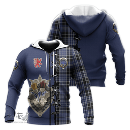Scottish Clark (Lion) Clan Tartan Hoodie - Lion Rampant And Celtic Thistle Style Scottish Plaid Tartan Plaid