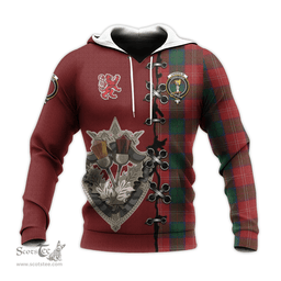 Scottish Chisholm Clan Tartan Hoodie - Lion Rampant And Celtic Thistle Style Scottish Plaid Tartan Plaid