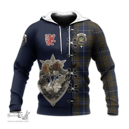 Scottish Douglas Brown Clan Tartan Hoodie - Lion Rampant And Celtic Thistle Style Scottish Plaid Tartan Plaid