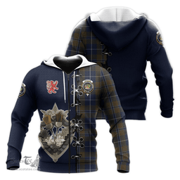 Scottish Douglas Brown Clan Tartan Hoodie - Lion Rampant And Celtic Thistle Style Scottish Plaid Tartan Plaid