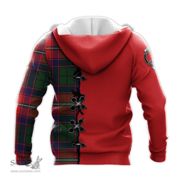 Scottish Charteris Clan Tartan Hoodie - Lion Rampant And Celtic Thistle Style Scottish Plaid Tartan Plaid