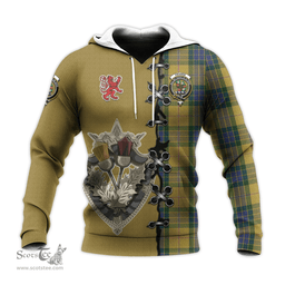 Scottish Fraser Yellow Clan Tartan Hoodie - Lion Rampant And Celtic Thistle Style Scottish Plaid Tartan Plaid