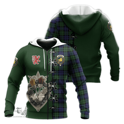 Scottish Campbell Modern Clan Tartan Hoodie - Lion Rampant And Celtic Thistle Style Scottish Plaid Tartan Plaid
