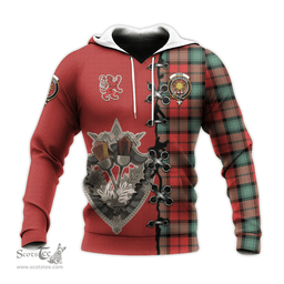Scottish Kerr Ancient Clan Tartan Hoodie - Lion Rampant And Celtic Thistle Style Scottish Plaid Tartan Plaid