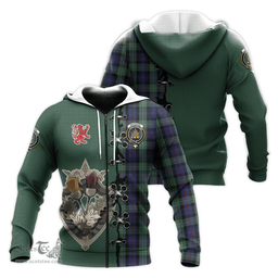 Scottish MacKenzie Hunting Green Clan Tartan Hoodie - Lion Rampant And Celtic Thistle Style Scottish Plaid Tartan Plaid