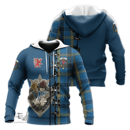 Scottish Laing Clan Tartan Hoodie - Lion Rampant And Celtic Thistle Style Scottish Plaid Tartan Plaid