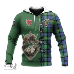 Scottish Gordon Old Ancient Clan Tartan Hoodie - Lion Rampant And Celtic Thistle Style Scottish Plaid Tartan Plaid