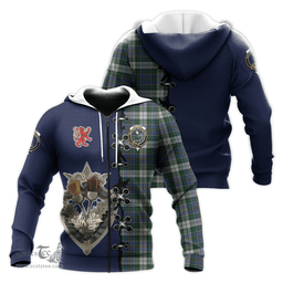 Scottish MacInnes Dress Clan Tartan Hoodie - Lion Rampant And Celtic Thistle Style Scottish Plaid Tartan Plaid