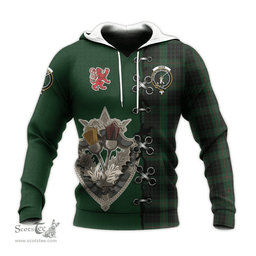 Scottish Gunn Logan Clan Tartan Hoodie - Lion Rampant And Celtic Thistle Style Scottish Plaid Tartan Plaid