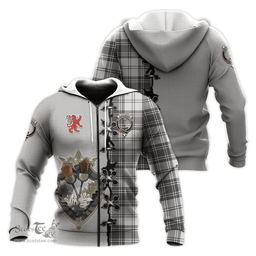 Scottish Glendinning Clan Tartan Hoodie - Lion Rampant And Celtic Thistle Style Scottish Plaid Tartan Plaid