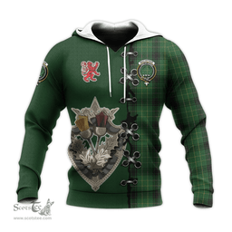 Scottish MacArthur Highland Clan Tartan Hoodie - Lion Rampant And Celtic Thistle Style Scottish Plaid Tartan Plaid