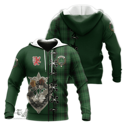 Scottish MacArthur Highland Clan Tartan Hoodie - Lion Rampant And Celtic Thistle Style Scottish Plaid Tartan Plaid