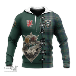 Scottish Kennedy Modern Clan Tartan Hoodie - Lion Rampant And Celtic Thistle Style Scottish Plaid Tartan Plaid