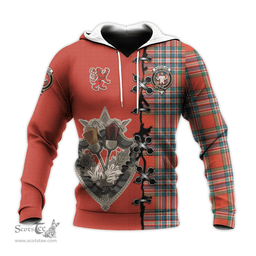 Scottish MacFarlane Ancient Clan Tartan Hoodie - Lion Rampant And Celtic Thistle Style Scottish Plaid Tartan Plaid