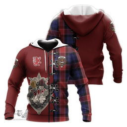 Scottish Graham of Menteith Red Clan Tartan Hoodie - Lion Rampant And Celtic Thistle Style Scottish Plaid Tartan Plaid