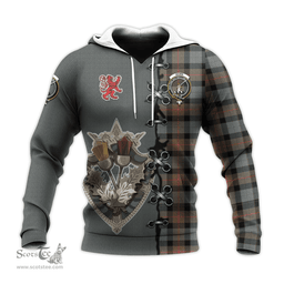 Scottish Gunn Weathered Clan Tartan Hoodie - Lion Rampant And Celtic Thistle Style Scottish Plaid Tartan Plaid
