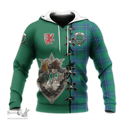 Scottish Irvine Ancient Clan Tartan Hoodie - Lion Rampant And Celtic Thistle Style Scottish Plaid Tartan Plaid