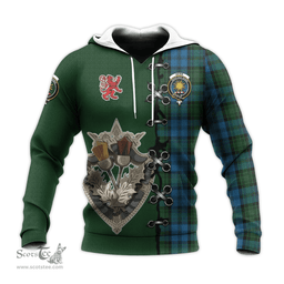 Scottish Kerr Hunting Clan Tartan Hoodie - Lion Rampant And Celtic Thistle Style Scottish Plaid Tartan Plaid
