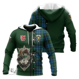 Scottish Kerr Hunting Clan Tartan Hoodie - Lion Rampant And Celtic Thistle Style Scottish Plaid Tartan Plaid