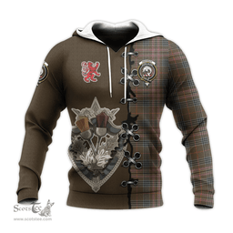 Scottish Kennedy Weathered Clan Tartan Hoodie - Lion Rampant And Celtic Thistle Style Scottish Plaid Tartan Plaid