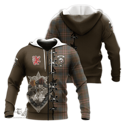 Scottish Kennedy Weathered Clan Tartan Hoodie - Lion Rampant And Celtic Thistle Style Scottish Plaid Tartan Plaid