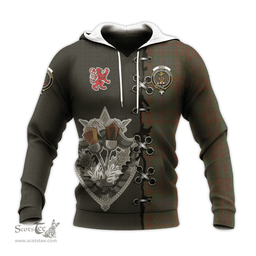 Scottish Gray Clan Tartan Hoodie - Lion Rampant And Celtic Thistle Style Scottish Plaid Tartan Plaid