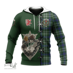 Scottish Learmonth Clan Tartan Hoodie - Lion Rampant And Celtic Thistle Style Scottish Plaid Tartan Plaid