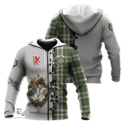 Scottish Hay White Dress Clan Tartan Hoodie - Lion Rampant And Celtic Thistle Style Scottish Plaid Tartan Plaid
